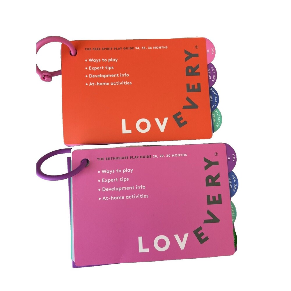 Lovevery LOT of 2 Play Guides Enthusiast 28-30 Months & Free Spirit 34-36 Months